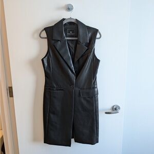 Bagatelle Black Sleeveless Vest Jacket - Vegan Leather - NWOT